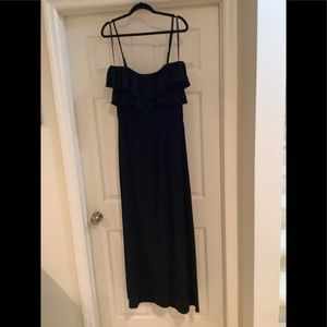 Off Should Ruffle Black Dress